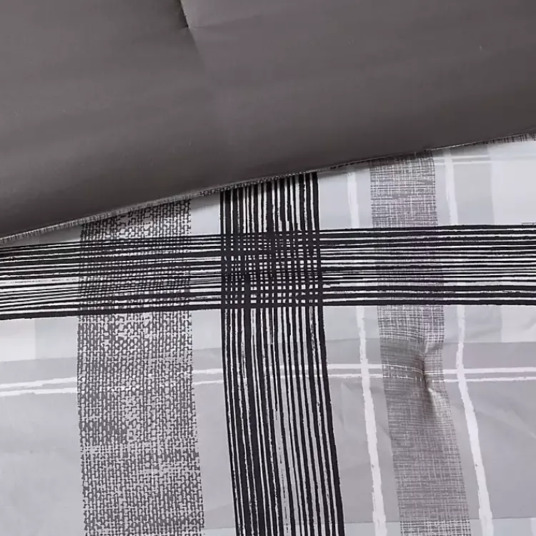 Comforters-Kirklands Home Jax Plaid 5-pc. Full/Queen Comforter Set Gray