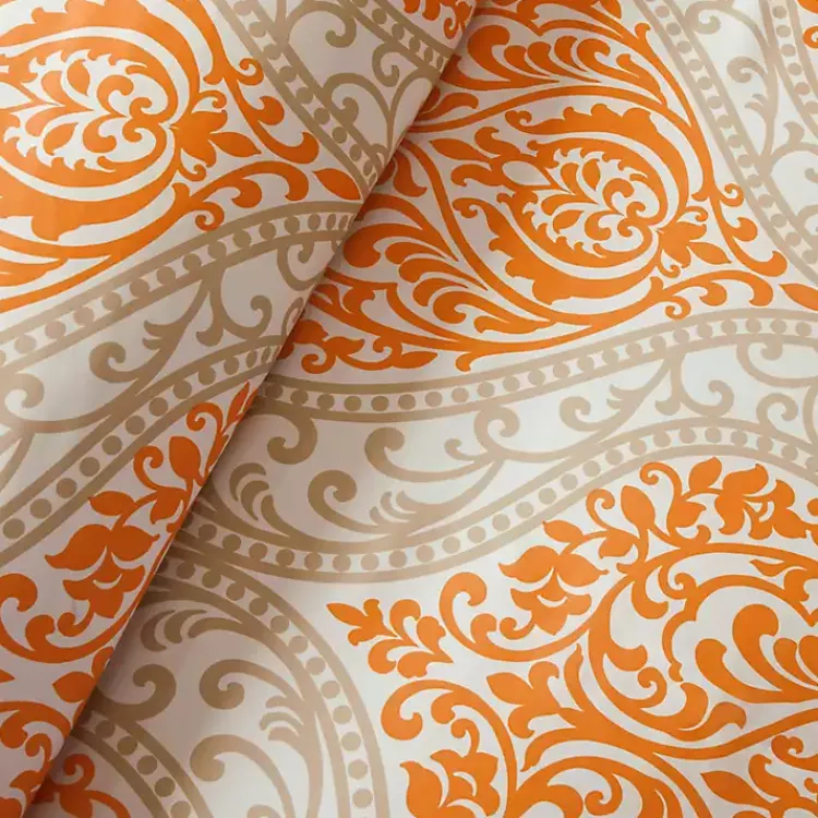 Comforters-Kirklands Home Orange Damask 5-pc. Full/Queen Comforter Set
