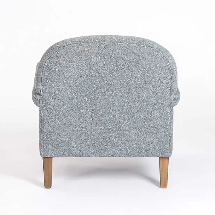 Accent Chairs-Kirklands Home Sky Boucle Tufted Chair & Ottoman Set Blue