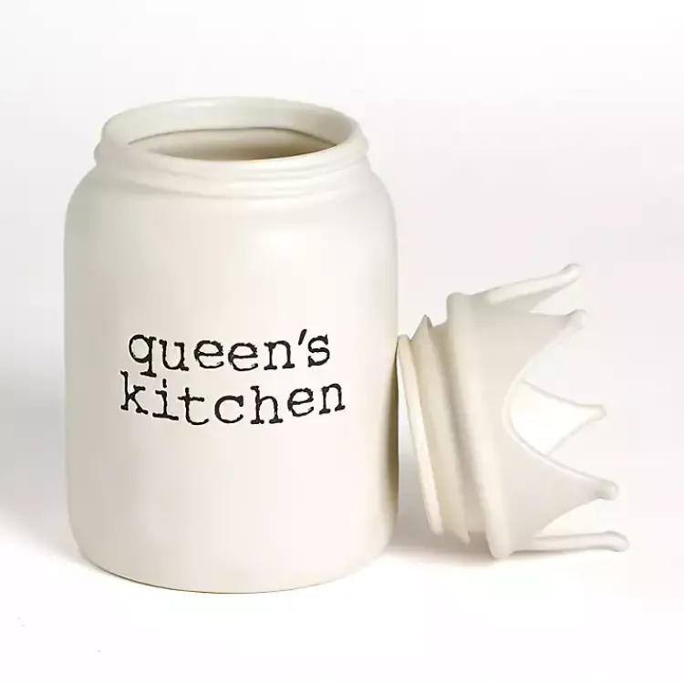 Kitchen Storage-Kirklands Home Queen's Kitchen Ceramic Canister White