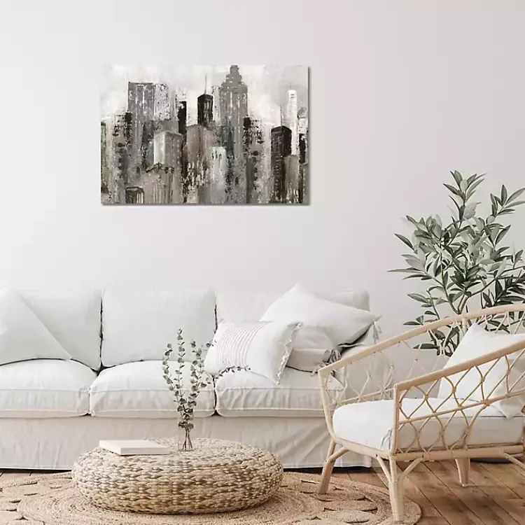 Canvas Art-Kirklands Home City Mood Canvas Art Print Gray