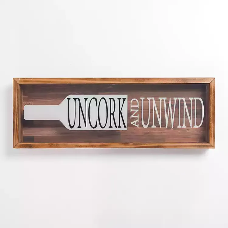 Wall Storage-Kirklands Home Uncork and Unwind Cork Holder Wall Plaque