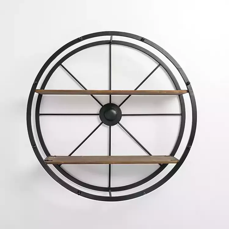 Shelves-Kirklands Home Round Wagon Wheel Wall Shelf