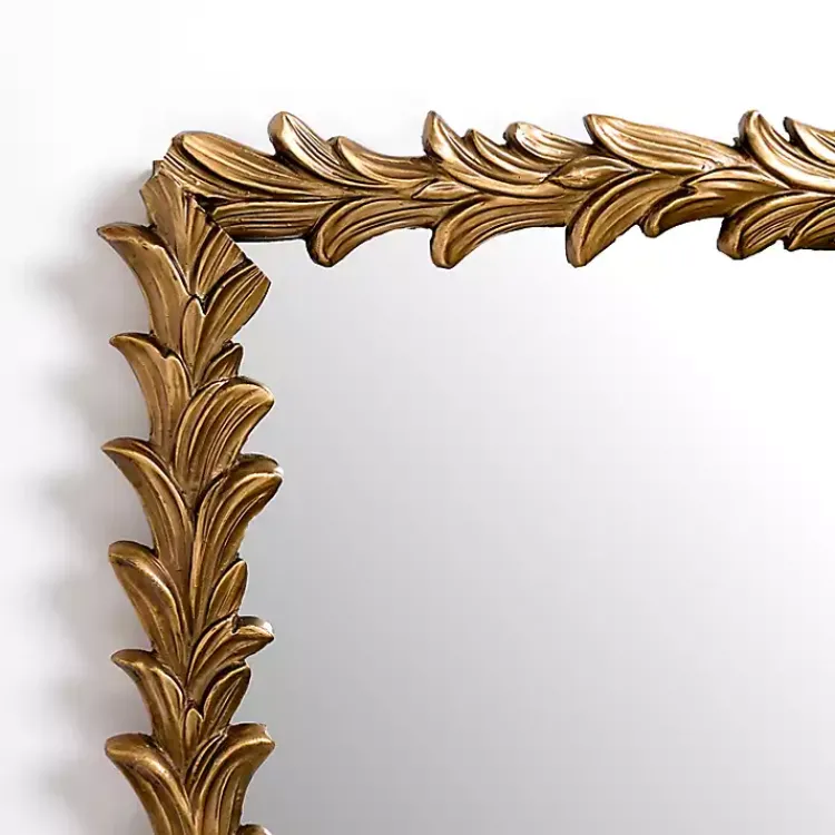 Decorative Mirrors-Kirklands Home Antique Bronze Leaf Frame Wall Mirror