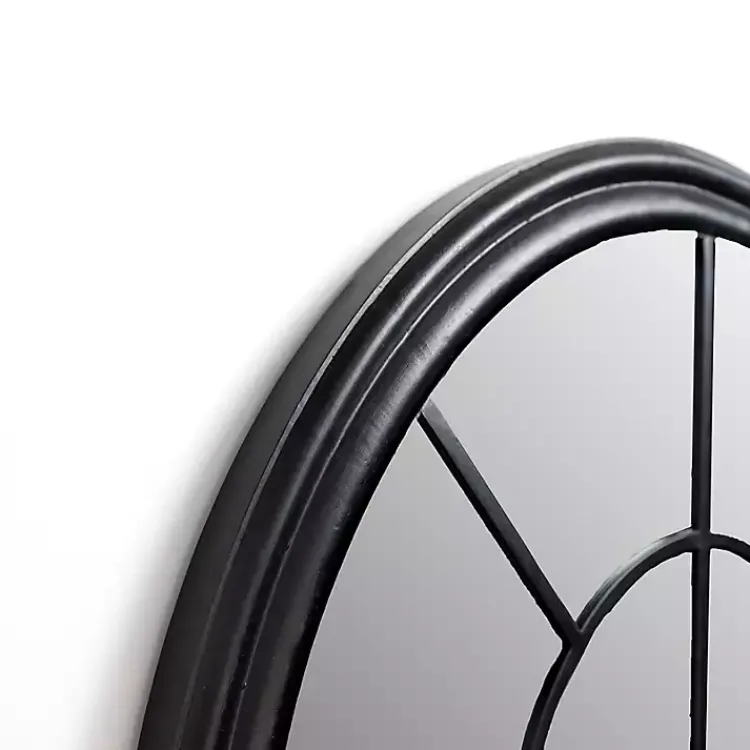 Decorative Mirrors-Kirklands Home Black Paned Iron Wall Mirror