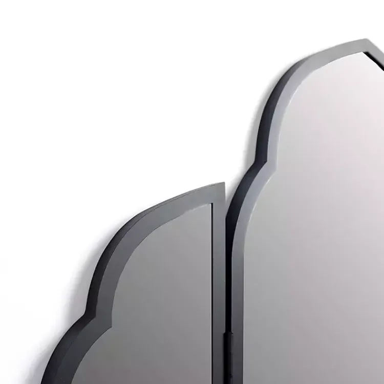 Decorative Mirrors-Kirklands Home Arched Trifold Wall Mirror Black