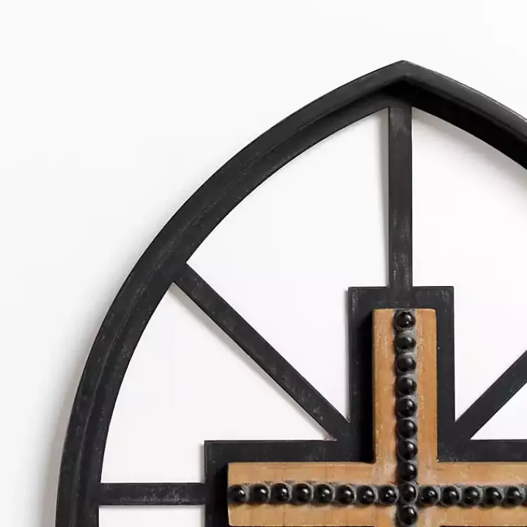 Wall Plaques-Kirklands Home Black Beaded Cross Wall Plaque