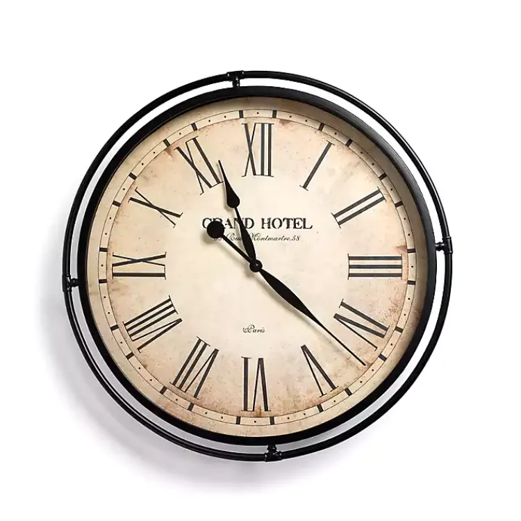 Clocks-Kirklands Home Grand Hotel Metal Wall Clock