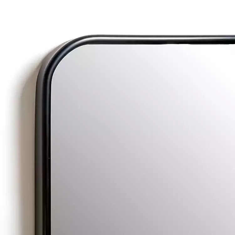 Framed Mirrors-Kirklands Home Black Nouveau Panel Wall Mirror