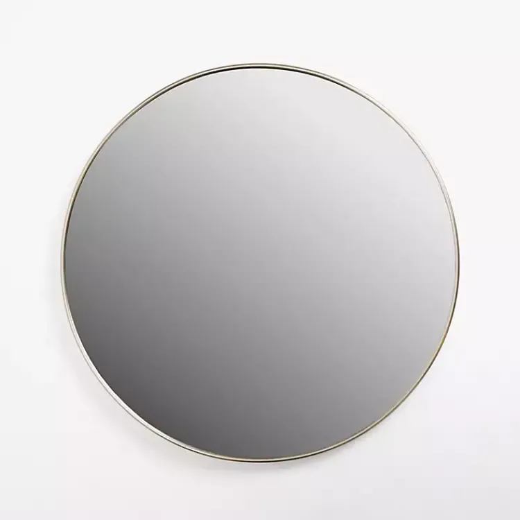 Framed Mirrors-Kirklands Home Champagne Nouveau Round Wall Mirror