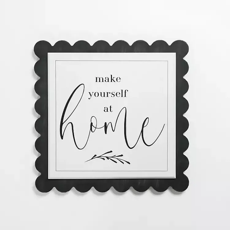 Wall Quotes & Signs-Kirklands Home Make Yourself at Home Scalloped Wall Plaque