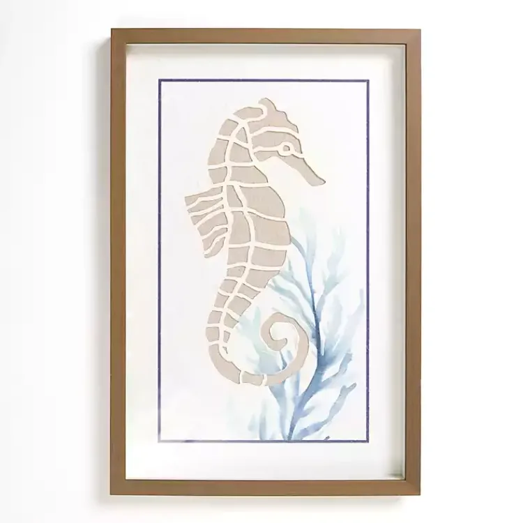 Wall Plaques-Kirklands Home Seahorse Shadowbox Wall Plaque