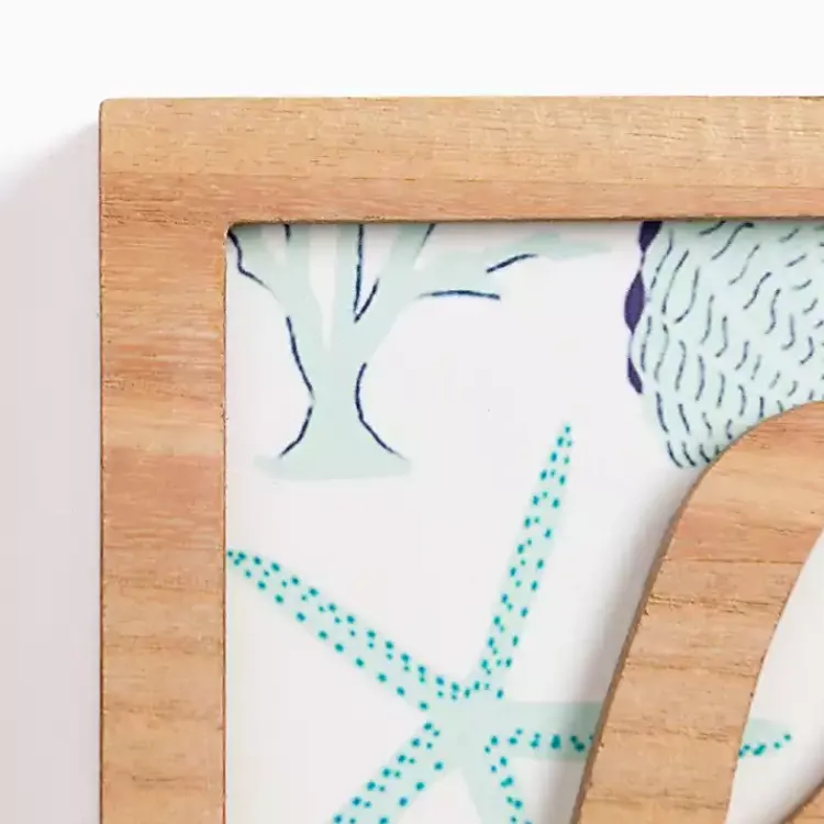 Wall Quotes & Signs-Kirklands Home Beach Seashell Print Wood Wall Plaque