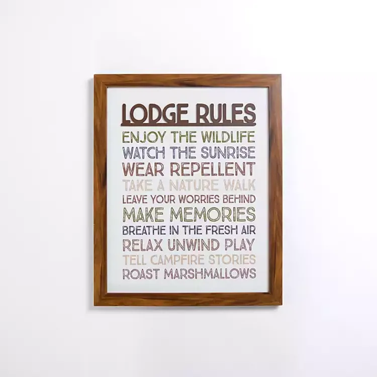 Wall Quotes & Signs-Kirklands Home Lodge Rules Framed Wall Plaque