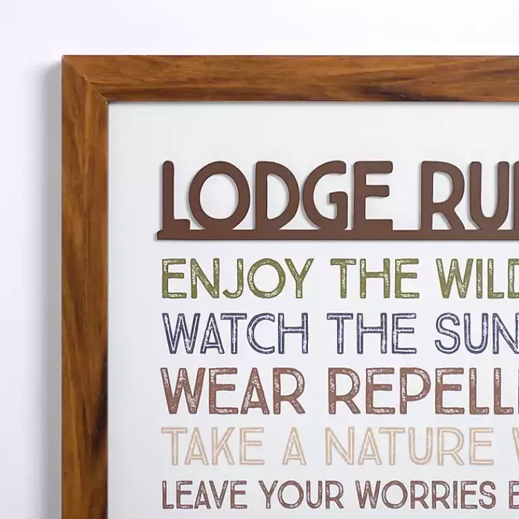 Wall Quotes & Signs-Kirklands Home Lodge Rules Framed Wall Plaque
