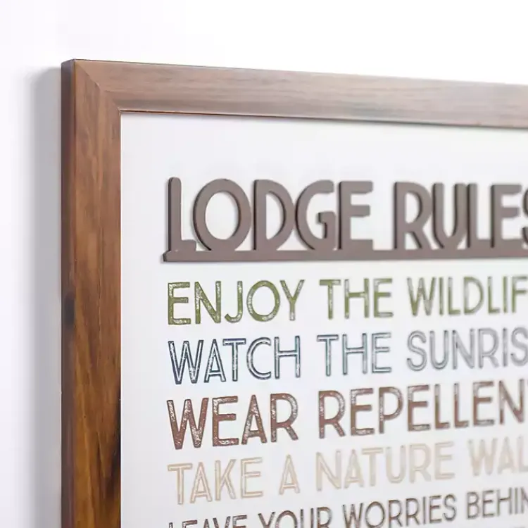 Wall Quotes & Signs-Kirklands Home Lodge Rules Framed Wall Plaque