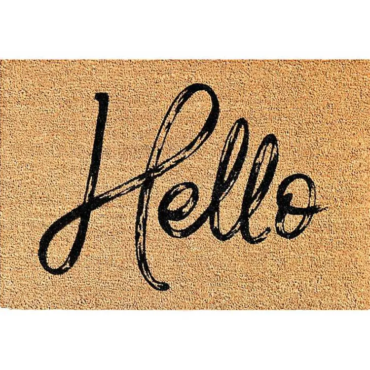 Doormats-Kirklands Home Hello Script Natural Doormat Brown