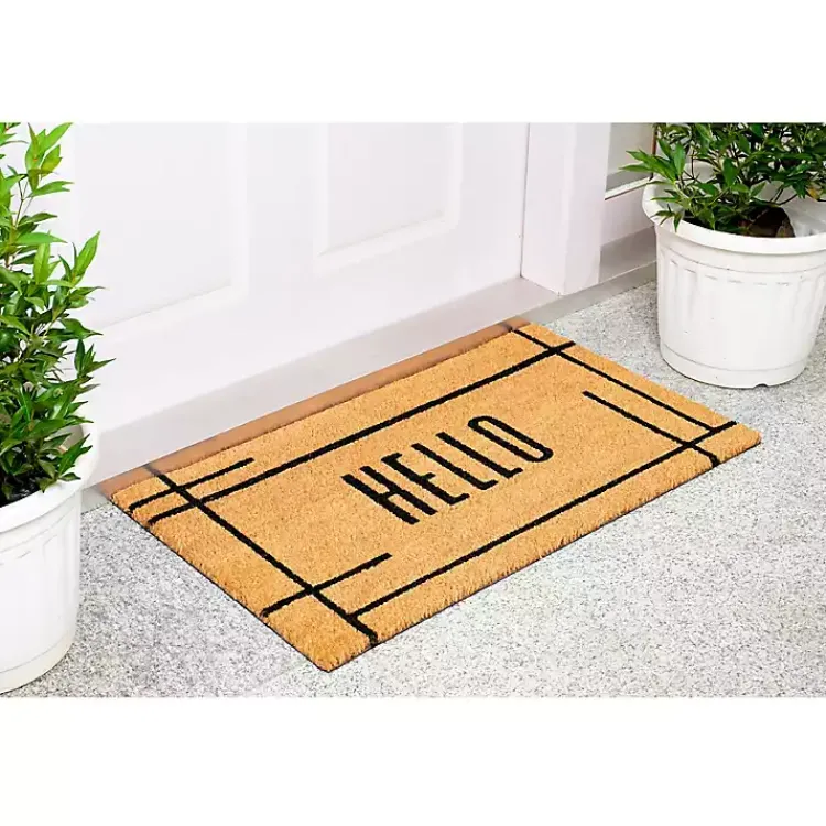 Doormats-Kirklands Home Hello Natural Linear Doormat Brown