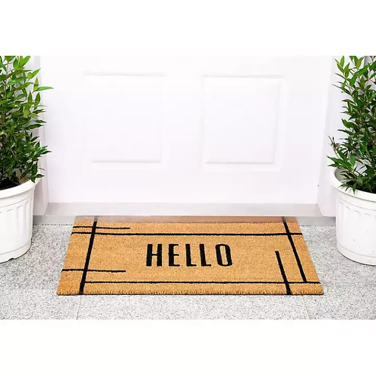 Doormats-Kirklands Home Hello Natural Linear Doormat Brown