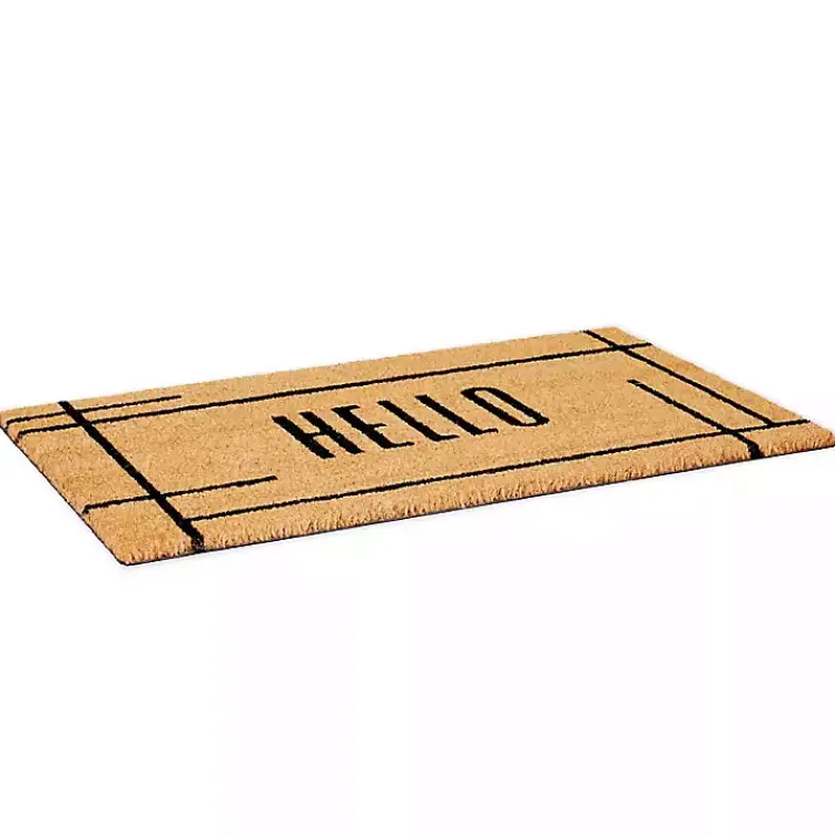 Doormats-Kirklands Home Hello Natural Linear Doormat Brown