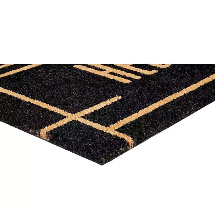 Doormats-Kirklands Home Hello Linear Doormat Black