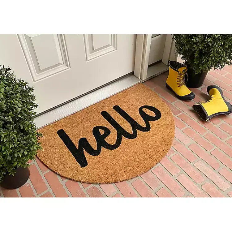Doormats-Kirklands Home Natural Arch Hello Doormat Brown