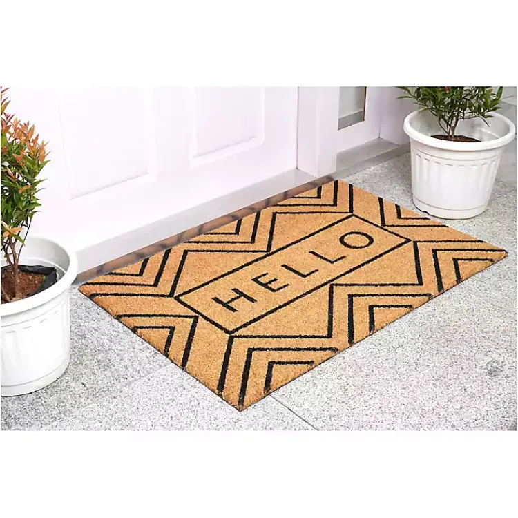 Doormats-Kirklands Home Hello Chevron Doormat