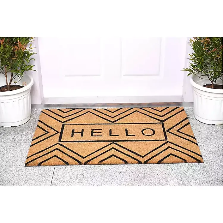 Doormats-Kirklands Home Hello Chevron Doormat