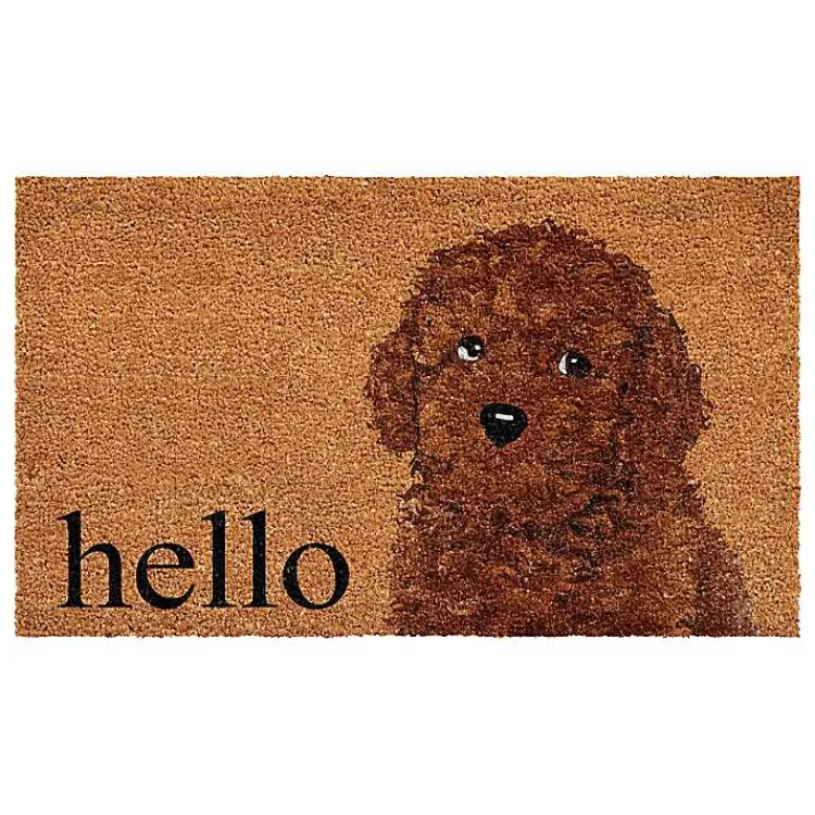 Doormats-Kirklands Home Toy Poodle Hello Doormat Brown