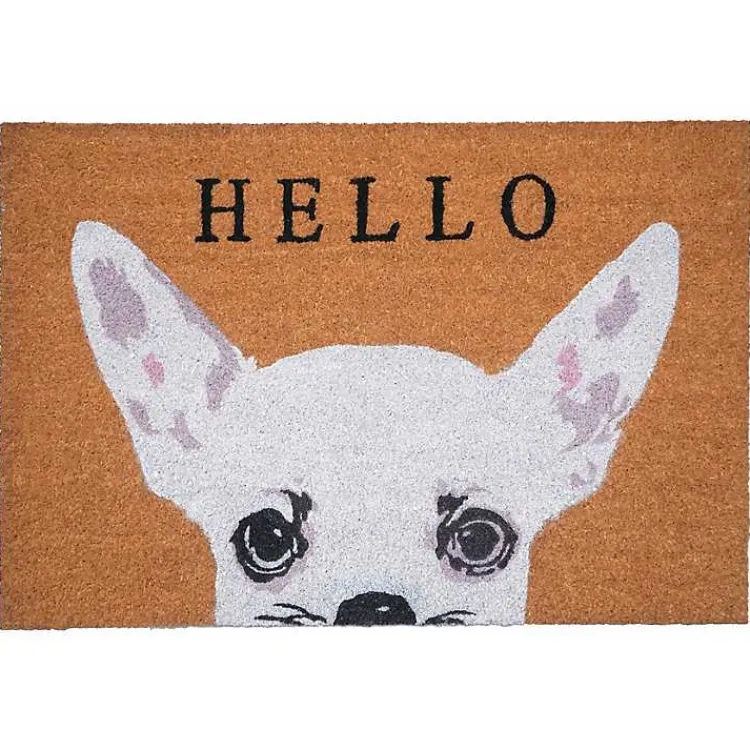 Doormats-Kirklands Home Chihuahua Hello Doormat White
