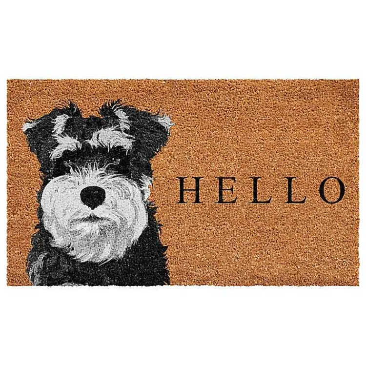 Doormats-Kirklands Home Black Schnauzer Hello Doormat