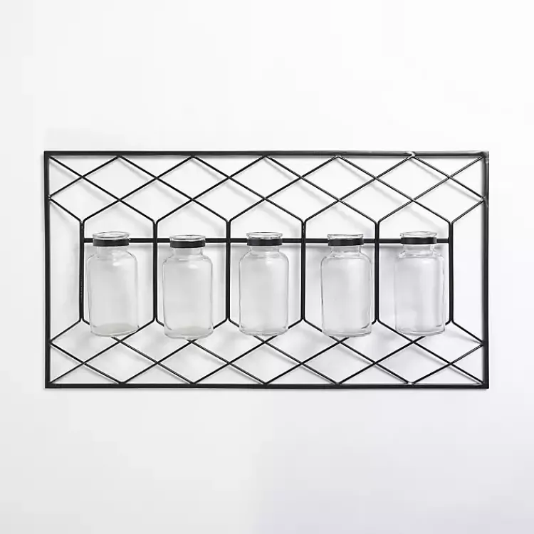 Wall Storage-Kirklands Home Metal Wire and Bottles Wall Plaque