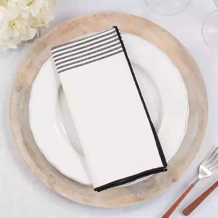 Table Linens-Kirklands Home Elegant Stripe Napkins, Set of 4