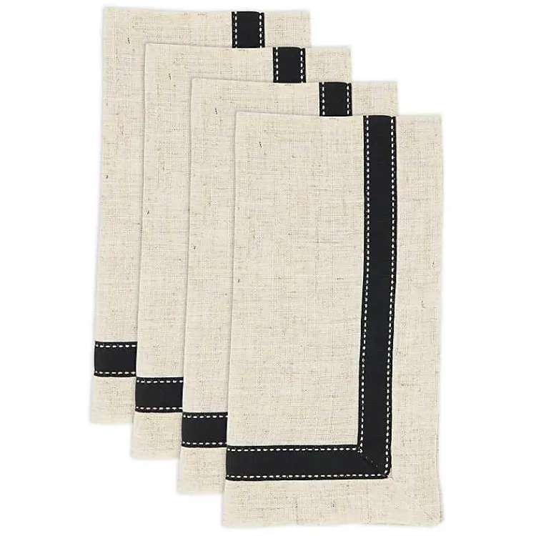 Table Linens-Kirklands Home Grosgrain Accent Napkins, Set of 4