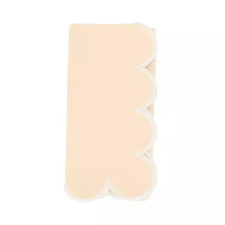 Table Linens-Kirklands Home Peach Scalloped Edge Napkins, Set of 4 Yellow