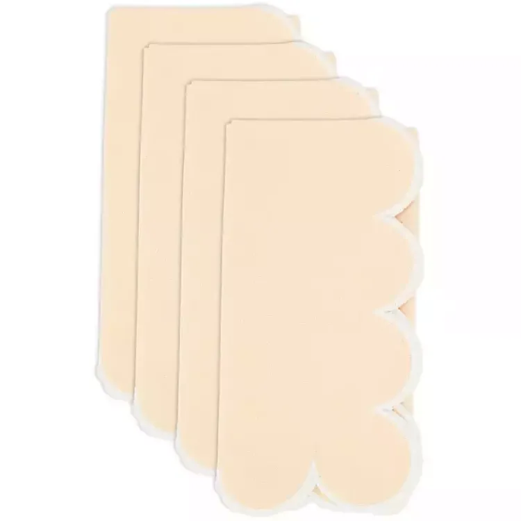 Table Linens-Kirklands Home Peach Scalloped Edge Napkins, Set of 4 Yellow