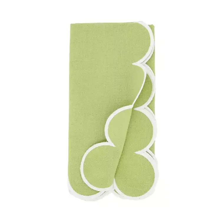 Table Linens-Kirklands Home Scalloped Edge Napkins, Set of 4 Green