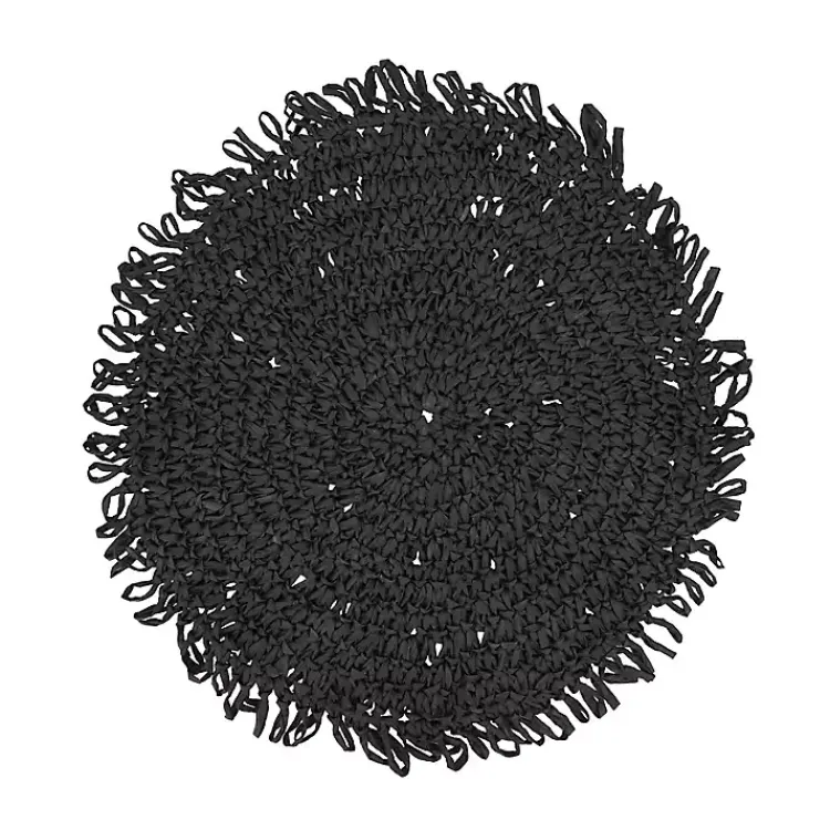 Table Linens-Kirklands Home Rustic Raffia Placemats, Set of 4 Black