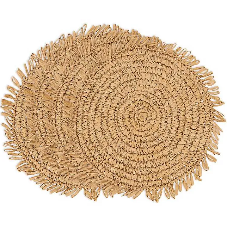 Table Linens-Kirklands Home Natural Rustic Raffia Placemats, Set of 4 Tan