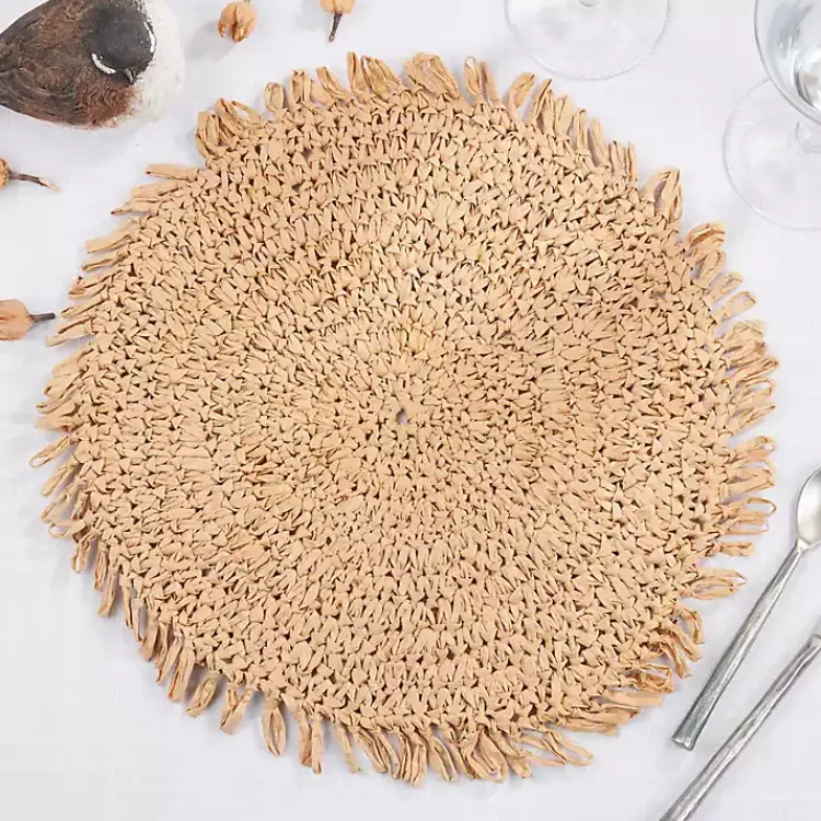 Table Linens-Kirklands Home Natural Rustic Raffia Placemats, Set of 4 Tan
