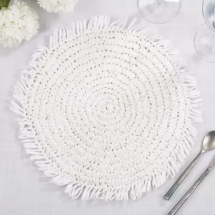 Table Linens-Kirklands Home Rustic Raffia Placemats, Set of 4 White