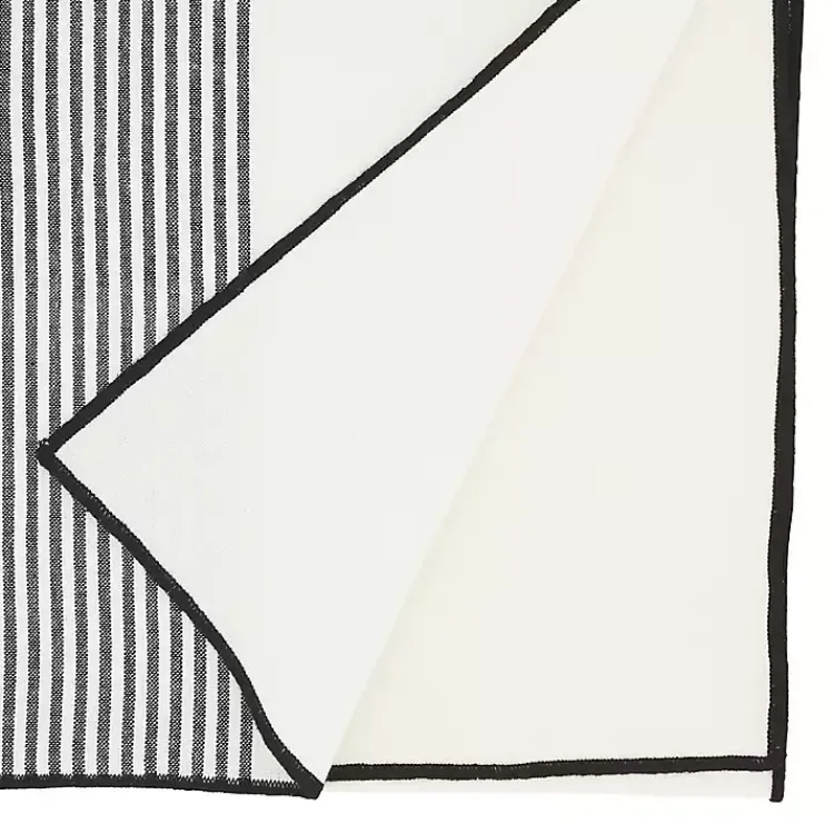 Table Linens-Kirklands Home Black and White Striped Table Runner