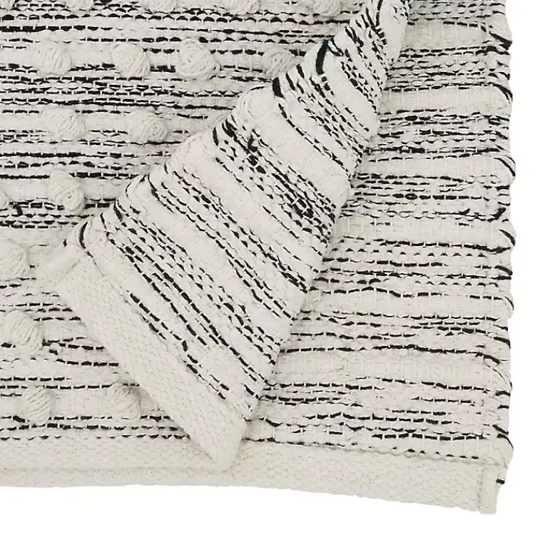 Table Linens-Kirklands Home and Cream Textured Diamonds Table Runner Black