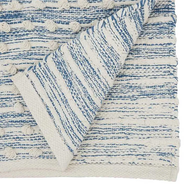 Table Linens-Kirklands Home and Cream Textured Diamonds Table Runner Blue