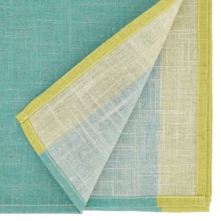 Table Linens-Kirklands Home Teal and Mustard Colorblock Table Runner