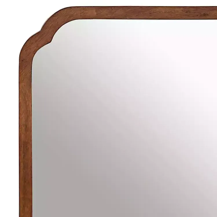 Decorative Mirrors-Kirklands Home Walnut Scallop Rectangle Wall Mirror