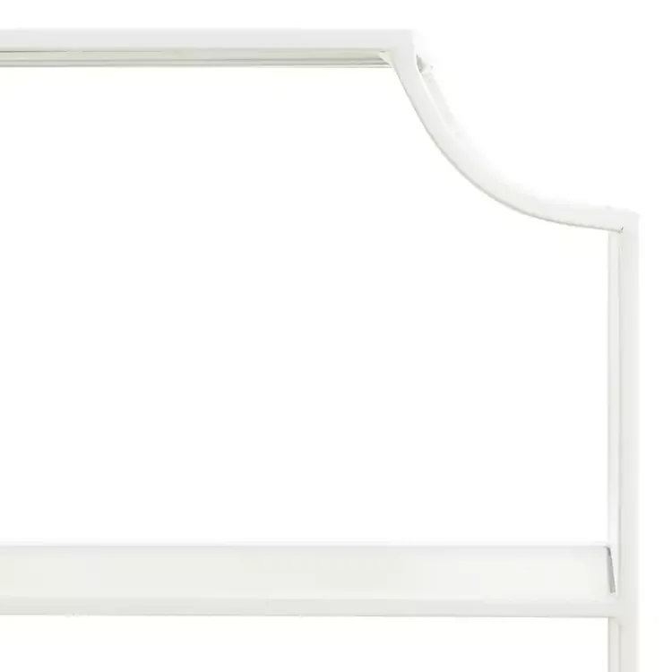 Shelves-Kirklands Home Metal Scalloped 3-Tier Glass Wall Shelf White