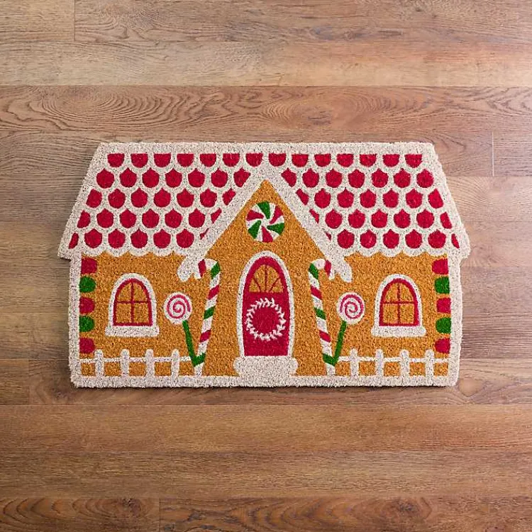Doormats-Kirklands Home Gingerbread House Shaped Doormat