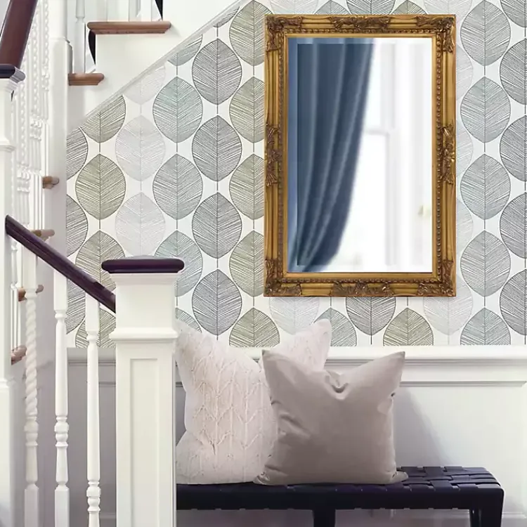 Decorative Mirrors-Kirklands Home Queen Ann Rectangular Wall Mirror Gold