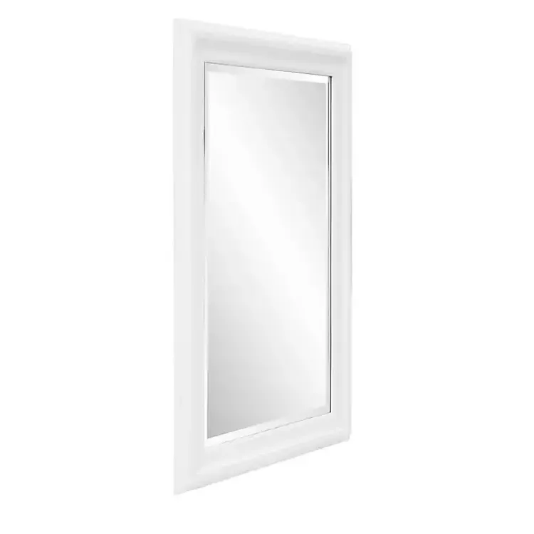 Decorative Mirrors-Kirklands Home George Ridged Rectangular Wall Mirror White